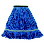 Looped End Mop Antimicrobial Narrow Band Medium Blue - STOCKED ITEM