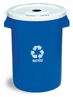 Recycling Receptacle 32 Gallon Round Blue