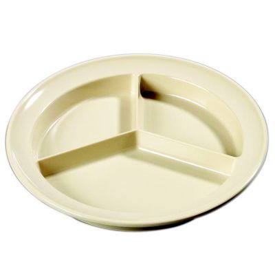 Carlisle, 3 Compartment Plate, Tan, 8-3/4'' diameter