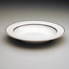 Ebony Swirl, Rim Soup 14 oz. Ebony with Black rim accent. 9-1/8'' 1 Dozen per case