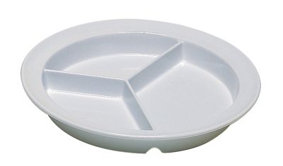 Carlisle, 3 Compartment Plate, White, 8-3/4'' diameter