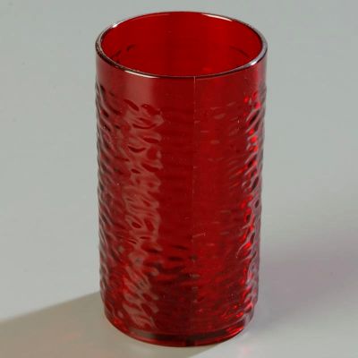 Pebble Optic Plastic Tumbler, 16 oz. Red, 24 per case