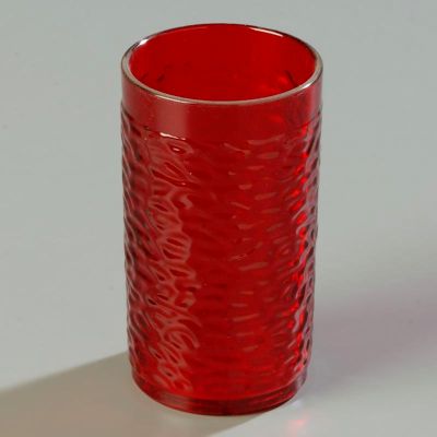 Pebble Optic Plastic Tumbler, 8 oz. Red, 24 per case