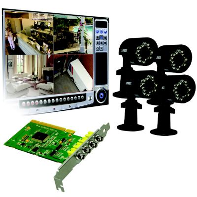 4 Channel PCI Card DVR with 4 Cameras