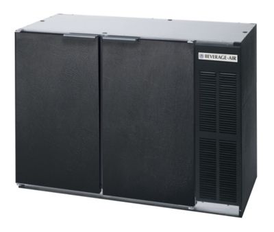 48 Black Back Bar Cooler with Galvanized Top