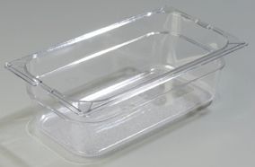 Clear Top Notch Food Pan Third Size - 4 deep Clear - STOCKED ITEM