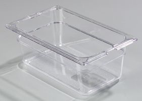 Clear Top Notch Food Pan Fourth Size - 4 deep Clear - STOCKED ITEM