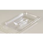 Clear Top Notch Food Pan Fourth Size - Solid Cover Clear 6 per case