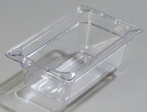 Next Day Gourmet Clear Top Notch Food Pan Ninth Size - 2-1/2 deep Clear - STOCKED ITEM