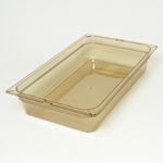 Hi-Heat Top Notch Food Pan Full Size - 4'' deep Amber