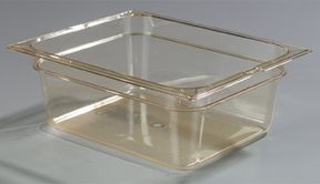 Hi-Heat Top Notch Food Pan Half Size - 4 deep Amber - STOCKED ITEM