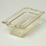 Hi-Heat Top Notch Food Pan Ninth Size - 2-1/2 deep Amber - STOCKED ITEM