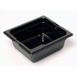 Hi-Heat Top Notch Food Pan Sixth Size - 2-1/2 deep Black - STOCKED ITEM