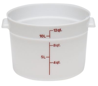 Round Storage Container 12 Quart White 6 per case - STOCKED ITEM