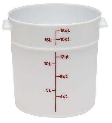 Round Storage Container 18 Quart White 6 per case