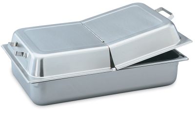 Stainless Steel Cover Center Hinged Dome, Full Size, 2-1/2''H Full Size