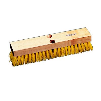 Floor Scrub/Deck Brush Wood Block 10 Plastic Bristles - STOCKED ITEM