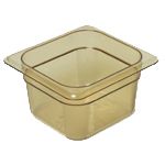 H-Pans Food Pan Sixth Size - 4 Deep Amber - STOCKED ITEM
