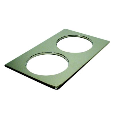 Stainless Adapter Plate 2 - 8-3/8'' Inset Holes, Holds 2 - 7 Quart Insets