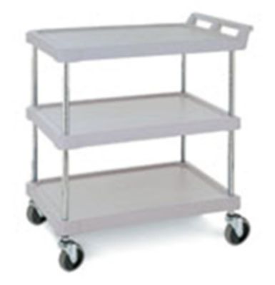 Utility Cart Standard Ledge Three-Shelf 20'' x 30'' Grey