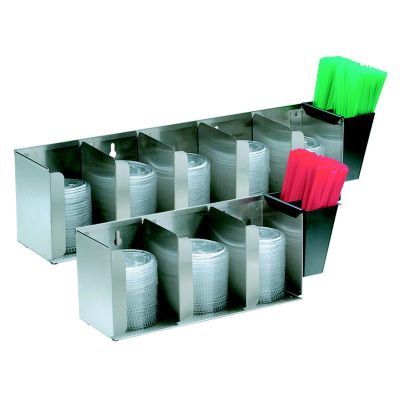 Organizer Wall/Counter Mounted 5 Lid with Straw Holder