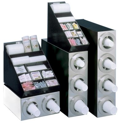 Cup Cabinet, 2 Tube Vertical, Black/Stainless Steel