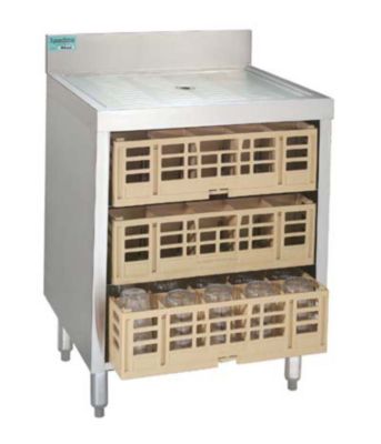 Supreme Service Unit, Glass Storage Rack With Corrugated Top