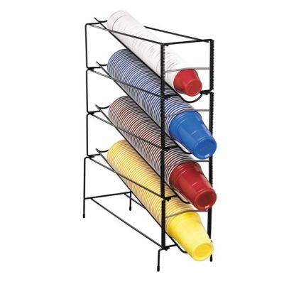 Adjustable Cup Dispenser black wire 4 Section