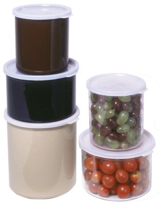 Salad Bar Crock With Lid 1.2 Quart Reddish Brown
