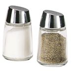 Salt & Pepper Shakers, Continental, Chrome Top, 2 oz., 12 per case