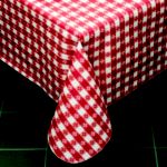 Classic Series Vinyl Tablecloth Check, Red/White 52 x 52 - STOCKED ITEM