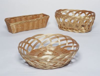 Vinyl ''Reed'' Basket Cracker Basket 3-1/2'' x 9'' x 2''H Dark cedar blend