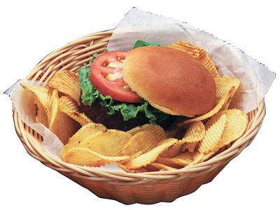 Natural Woven Baskets, Round, 8-1/4'' diameter, 2-1/4'' H