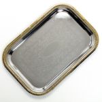 Celebration Tray Rectangular with Gold Border, 20-5/8 x 14 - STOCKED ITEM