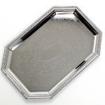 Celebration Tray Octagon with Beaded Border, 20 x 13-3/4 - STOCKED ITEM