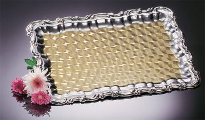 Celebration Tray Rectangular with Gold Surface, 21'' x 15''