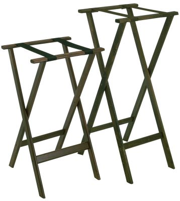 Wooden Tray Stand Extra height 38''H Walnut Finish