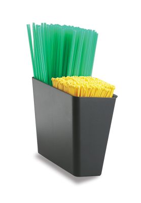 Straw & Stirrer Holder, Black Plastic