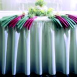 TruFinish Classic Twill Tableskirting 21' White Shirred - STOCKED ITEM