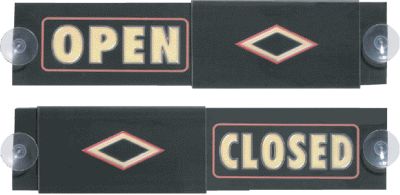 Open/Closed Sign, Diamond Design, 16''Wx 3''H