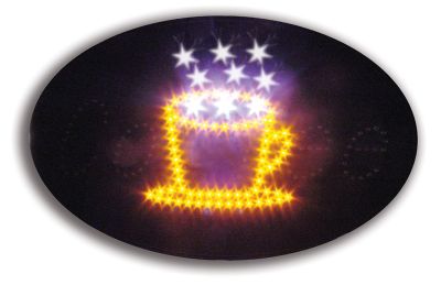 LED Sign Oval COFFEE/CUP, Dual Message 21''W x 13''H