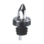 Liquor Pourer Deluxe Chrome Spout With Black Collar, 12 per bag - STOCKED ITEM