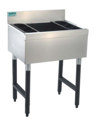 Supreme Cocktail Units/Ice Bin Slimline 18'' Deep 75 lb. Ice Capacity 24''L Bin