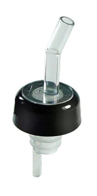 Whiskey Flow Pourers Clear Spout With Black Collar, 12 per bag