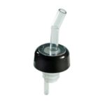 Whiskey Flow Pourers Clear Spout With Black Collar, 12 per bag - STOCKED ITEM
