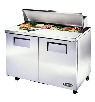 Superior Sandwich Prep Table, 48'' 12.0 cu.ft., 12 Pan Capacity