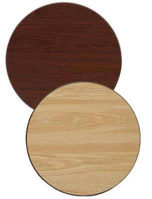 Dual Sided Table Top 24'' Round Walnut/Oak