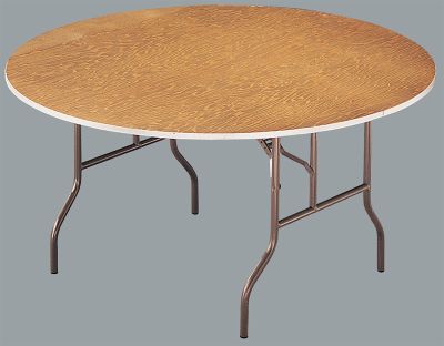 Heavy Duty Plywood Table Plywood top, steel edging, brown frame 60'' Round