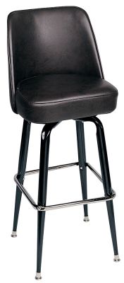 Swivel Barstool Black Vinyl With Black Frame