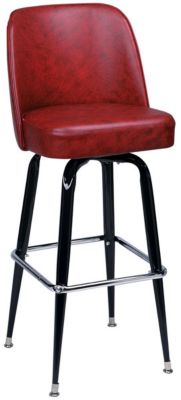Swivel Barstool Crimson Vinyl With Black Frame